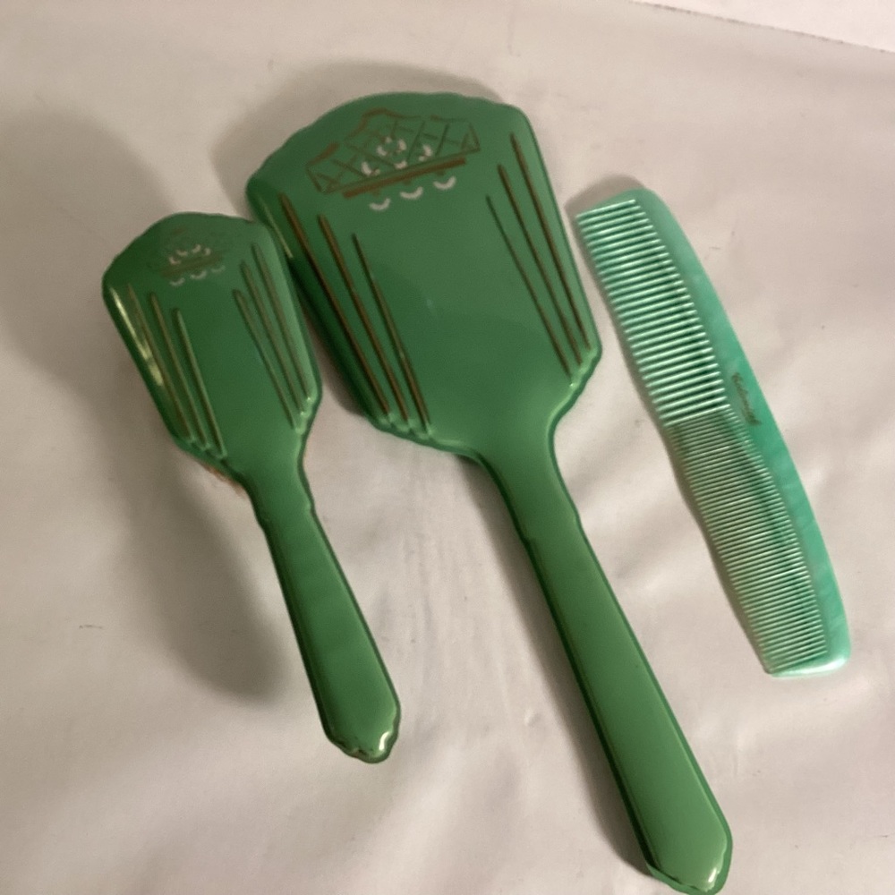 3piece colonial vanity set, brush, comb and mirror